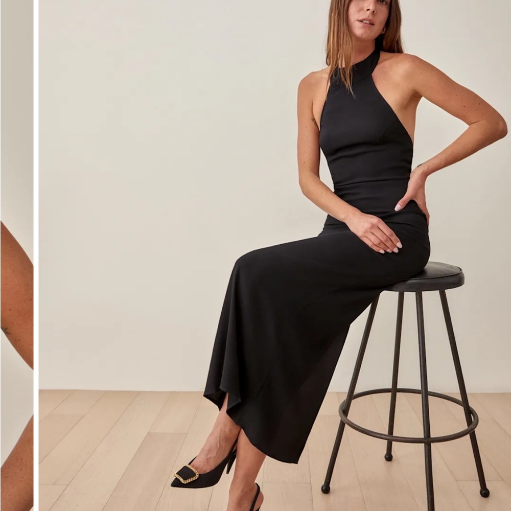 Reformation Filippa Dress - Elegant Black Maxi Dress Size 0